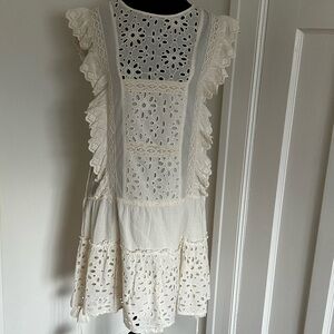 Romantic Misa Los Angeles Cotton Eyelet Lace Dress